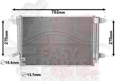 CONDENSEUR TT TYPES 535 X 368 X 16 Pour VOLKSWAGEN JETTA - VO083 01/11→06/14