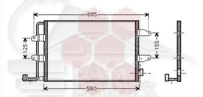 CONDENSEUR 2.3I 00 - 02 540 X 360 X 20 Pour VOLKSWAGEN NEW BEETLE - VO100 12/98→06/05