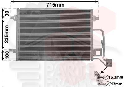 CONDENSEUR TT TYPES SAUF 4.0 I 575 X 425 X 16 Pour VOLKSWAGEN PASSAT - VO113 10/00→03/05