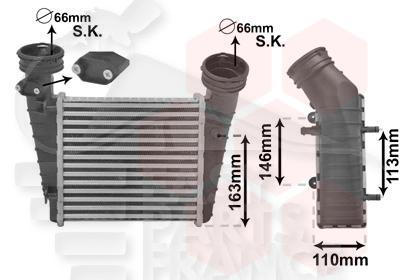 ECHANGEUR 1.9 TDI 230 x 207 x 62 Pour VOLKSWAGEN PASSAT - VO113 10/00→03/05