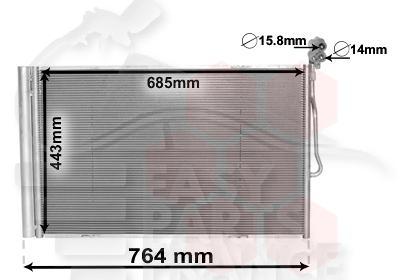 CONDENSEUR TT TYPES 727 X 439 X 16 Pour VOLKSWAGEN TOUAREG - VO182 01/11→07/14
