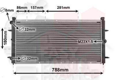 RADIA TT TYPES 720 X 355 X 32 Pour VOLKSWAGEN TRANSPORTER T4 - VO201 09/90→07/96