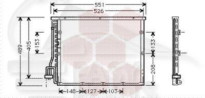 CONDENSEUR DE CLIM TT TYPES sauf 325 TDS - M3 487 X 430 X 20 Pour BMW S3 E36 4 PTES - BM031 09/96→06/98