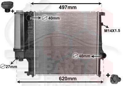 RADIA TT TYPES - BM A/CLIM - 316/318 BA S/CLIM 440 x 440 x 34 Pour BMW S3 E36 4 PTES - BM031 09/96→06/98