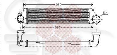 ECHANGEUR 318 - 320 - 330 D 540 x 127 x 50 09/01→03/03 Pour BMW S3 E46 COMPACT - BM044 06/01→12/04