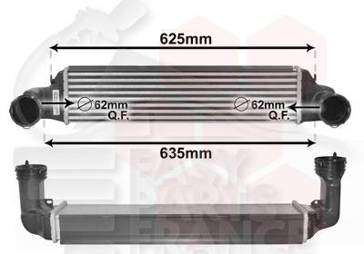 ECHANGEUR 318 - 320 - 330 D 540 x 127 x 50 Pour BMW S3 E46 3 PTES / COUPE - BM043 02/03→