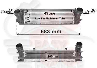 ECHANGEUR 335 I 495 X 133 X 100 Pour BMW S3 F30/F31 LCI - BM072 08/15→10/18