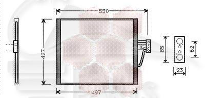 CONDENSEUR TT TYPES SAUF - 520/525/530 D 470 X 432 X 25 Pour BMW S5 E39 - BM091 09/00→