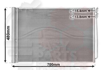 CONDENSEUR 535I / XDRIVE - DIESEL TT TYPES 624 X 485 X 16 Pour BMW S5 GT LCI F07 - BM111 07/13→