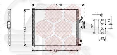CONDENSEUR TT TYPES SAUF 730/740 D → 97 - 470 X 430 X 25 Pour BMW S7 E38 - BM131 09/94→08/98