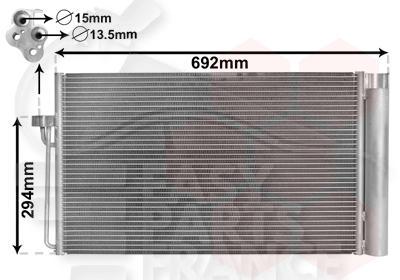 CONDENSEUR DIESEL TT TYPES 610 X 383 X 16 Pour BMW S7 E66 - BM134 01/06→10/08