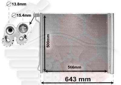 CONDENSEUR 50 I - M50D 566 X 500 X 17 Pour BMW X5 F15 - BM172 09/13→08/18