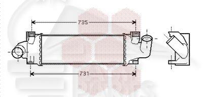 ECHANGEUR 1.6/1.8/2.0 TDCI 601 X 143 X 58 Pour FORD C MAX - FD010 10/03→02/07