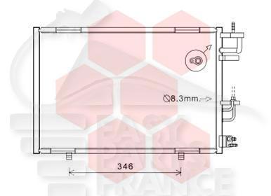 CONDENSEUR 1.2/11.4/1.6 - 1.4 TDCI- 07/11→ 535 X 385 X 16 Pour FORD FIESTA - FD036 11/08→12/12
