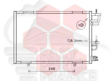 CONDENSEUR 1.2/11.4/1.6 - 1.4 TDCI- 07/11→ 535 X 385 X 16 Pour FORD FIESTA - FD036 11/08→12/12