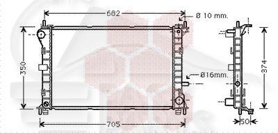 RADIA 1.6/1.8/2.0 BA +/- CLIM 600 X 370 X 25 Pour FORD FOCUS - FD050 11/98→09/01