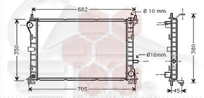 RADIA 1.8/2.0 A/CLIM - 1.8TDCI/TDDI +/-CLIM 600 X 388 X 25 Pour FORD FOCUS - FD050 11/98→09/01