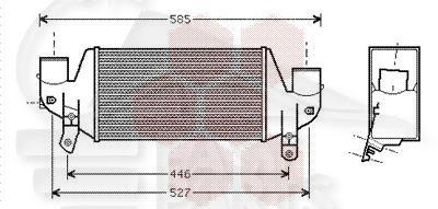 ECHANGEUR 1.8 TDCI/TDDI I 338 X 127 X 73 Pour FORD FOCUS - FD051 10/01→02/05