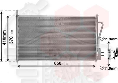 CONDENSEUR TT TYPES 620 X 365 X 16 Pour FORD FOCUS - FD051 10/01→03/04