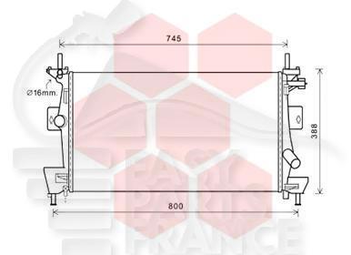 RADIA 1.6/2.0 TI 671 X 370 X 16 Pour FORD FOCUS - FD054 05/11→09/14