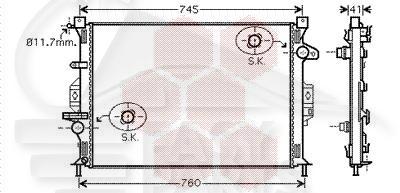 RADIA TT TYPES TUBE DE DÉBORDEMENT GAUCHE 672 X 466 X 25 Pour FORD GALAXY - FD083 01/11→12/14