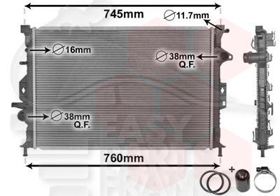 RADIA TT TYPES TUBE DE DÉBORDEMENT DROITE 670 X 449 X 26 Pour FORD GALAXY - FD083 04/10→12/14