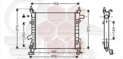 RADIA 1.3 A/CLIM 380 X 361 X 34 Pour FORD KA - FD090 10/96→10/08