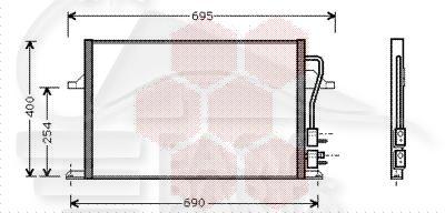 CONDENSEUR TT TYPES 550 X 400 X 25 Pour FORD MONDEO - FD131 11/96→08/00