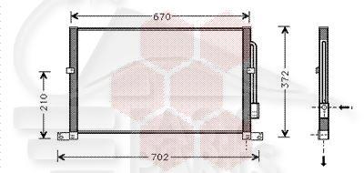 CONDENSEUR TT TYPES →12/00 628 X 362 X 22 Pour FORD MONDEO - FD132 09/00→06/03