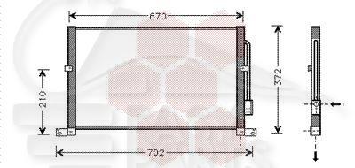 CONDENSEUR TT TYPES →12/00 628 X 362 X 22 Pour FORD MONDEO - FD132 09/00→06/03