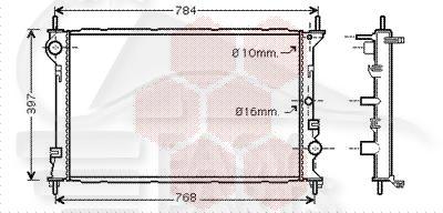 RADIA 1.8I 16V A/CLIM → 04 - 1.8 TDCI A/CLIM 703 X 389 X 23 Pour FORD TRANSIT CONNECT - FD180 09/02→10/06