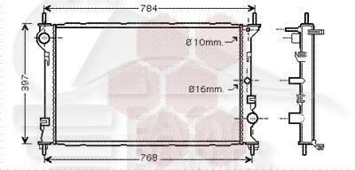 RADIA 1.8I 16V A/CLIM → 04 - 1.8 TDCI A/CLIM 703 X 389 X 23 Pour FORD TRANSIT CONNECT - FD180 02/03→07/06