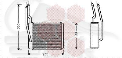 RADIA DE CHAUF TT TYPES 196 X 190 X 52 Pour FORD TRANSIT CONNECT - FD182 05/09→09/13