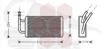 RADIA DE CHAUF TT TYPES S/CLIM 250 X 145 X 40 Pour FORD TRANSIT MK5 - FD192 07/94→02/00