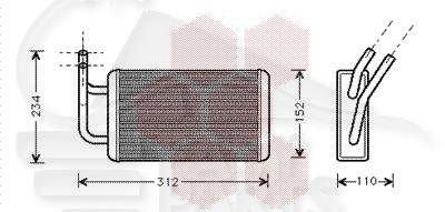 RADIA DE CHAUF TT TYPES S/CLIM 250 X 145 X 40 Pour FORD TRANSIT MK5 - FD192 07/94→02/00