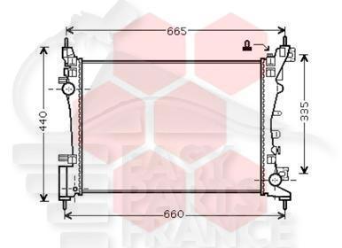 RADIATEUR TT TYPES 540 X 375 X 26 POUR OPEL ADAM - 01/13→ Pour OPEL ADAM - OP001 09/12→