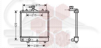 RADIA 1.0/1.2 - 375 X 380 X 25 Pour OPEL AGILA - OP010 05/00→08/03