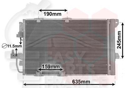 CONDENSEUR ESS TT TYPES - 2.0 DIESEL 02 → 554 X 380 X 15 Pour OPEL ASTRA G - OP032 04/98→03/04