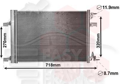 CONDENSEUR 1.4I/1.6I & TURBO - 1.3 CDTI - 1.7 CDTI MOT DTJ/DTL BM 540 X 395 X 16 Pour OPEL ASTRA J - OP037 12/09→08/12