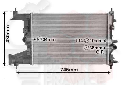 RADIA 1.4I & TURBO 580 X 395 X 28 Pour OPEL CASCADA 04/13→