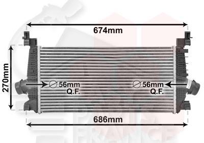 ECHANGEUR 1.4I &TURBO 565 X 280 X 30 Pour OPEL CASCADA 04/13→