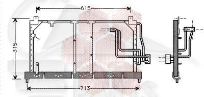 CONDENSEUR TT TYPES 610 X 250 X 25 Pour OPEL COMBO - OP055 03/93→09/01