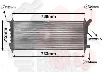 RADIA 1.0/1.2 A/CLIM BM 680 X 285 X 27 Pour OPEL COMBO - OP055 03/93→09/01