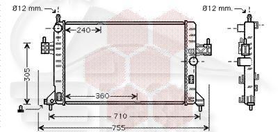 RADIA 1.7 DI/1.7 DTI 600 X 395 X 33 Pour OPEL COMBO - OP057 08/04→04/12