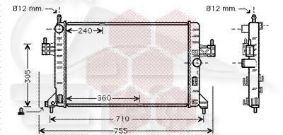 RADIA 1.7 DI/1.7 DTI 600 X 395 X 33 Pour OPEL COMBO - OP056 10/01→09/03