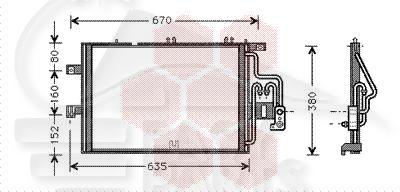 CONDENSEUR 1.7 DIESEL → 03 540 X 380 X 16 Pour OPEL COMBO - OP056 10/01→07/04