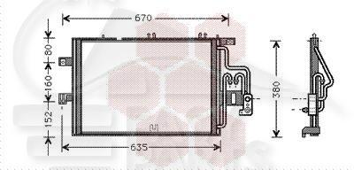 CONDENSEUR 1.7 DIESEL → 03 540 X 380 X 16 Pour OPEL COMBO - OP056 10/01→09/03