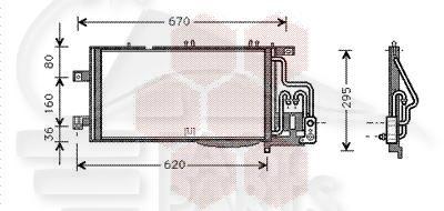 CONDENSEUR 1.7 DI/DTI → 03 540 X 263 X 16 Pour OPEL COMBO - OP056 10/01→09/03