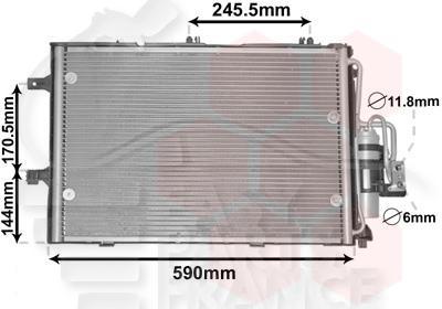 CONDENSEUR ESSENCE → 03 540 X 380 X 16 Pour OPEL COMBO - OP056 10/01→09/03