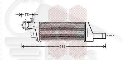 ECHANGEUR 1.7 DI/DTI 00-03 264 X 127 X 50 Pour OPEL COMBO - OP056 10/01→09/03